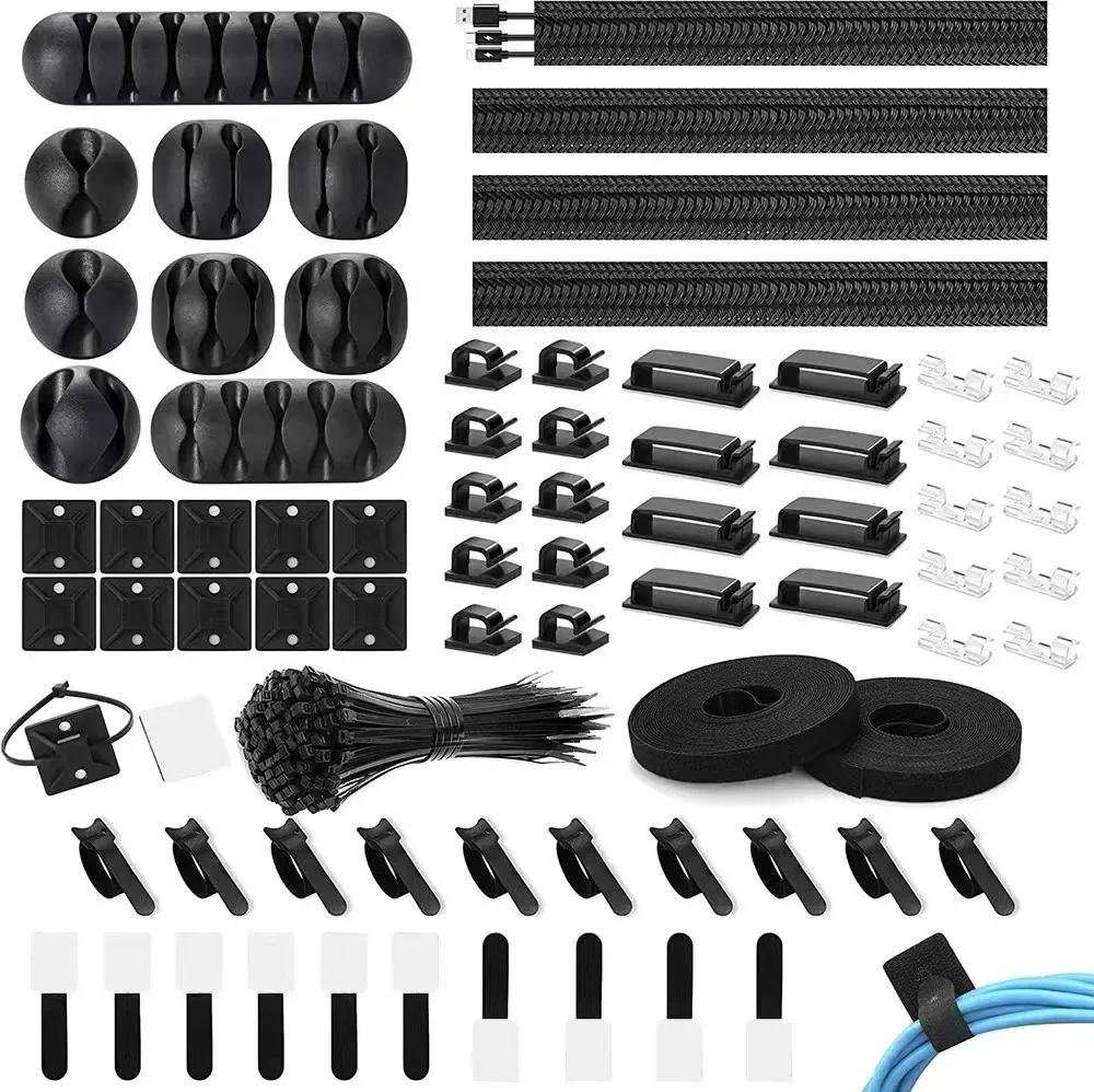 Car Cable Organizer - 173 pièces, kit de gestion des